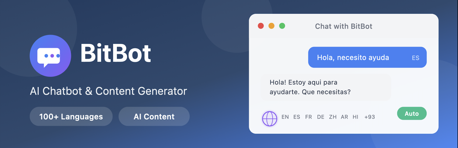 BitBot — A chatbot, a writer, and a lead pipeline. One WordPress plugin.